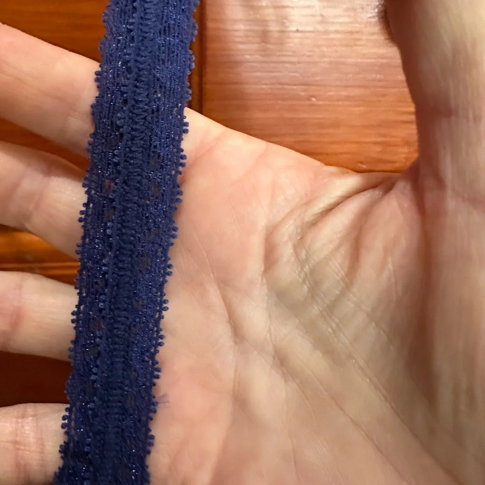 Tempt’d Lace Slip XL navy blue stretch w/bow on straps nice seams & hem NEW wTag - Picture 11 of 15